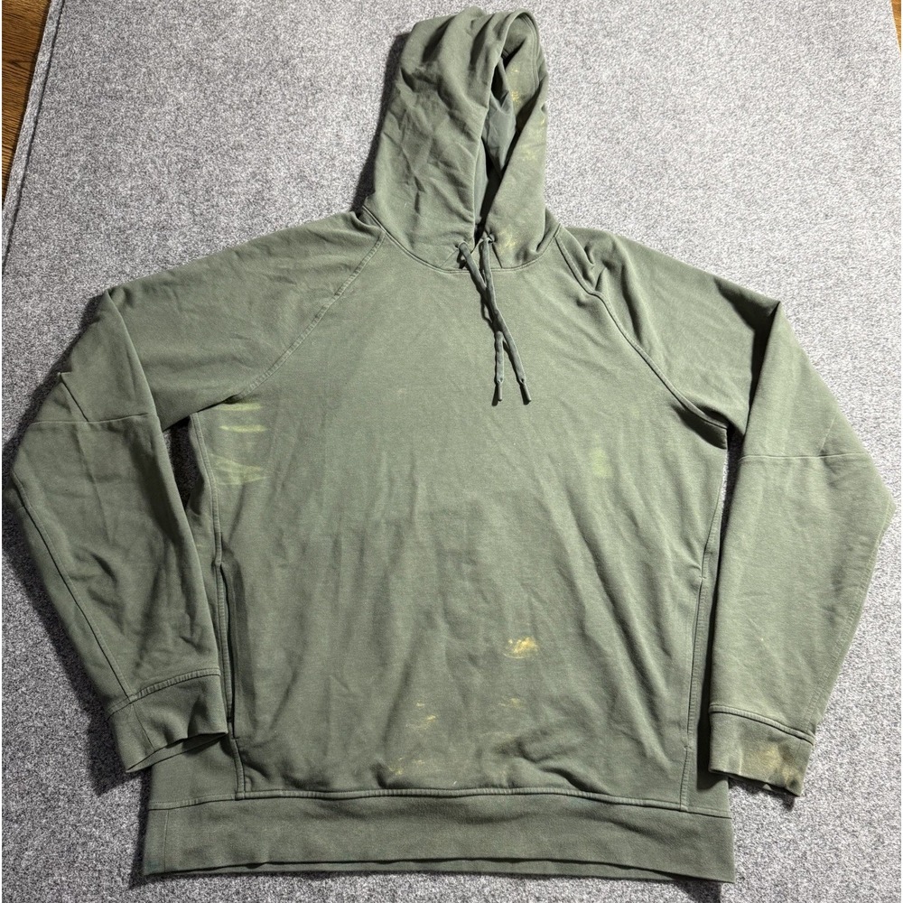 Lululemon City Sweat Pullover Hoodie Mens‎ Large Green M3AUPS *BLEACH*